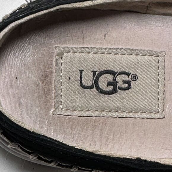 UGG Caleel sz 7.5 Womens Black Nubuck Leather Slip On Mule #1010102 - Picture 7 of 8
